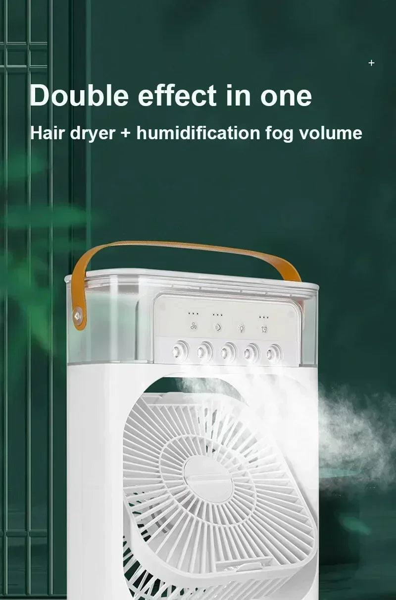 3 In 1 Fan AIr Conditioner Household Small Air Cooler LED Night Light Portable Humidifier Air Adjustment Fan Office Home Fan New Lootquake LLC