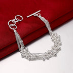 Fashion charm 925 Sterling Silver Bracelet for man woman Twisted rope chain fine jewelry Wedding party Christmas gift Lootquake LLC