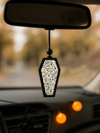 Halloween Wooden Coffin Hanging Decoration, Cute Ghost Decor Pendant, Car Rearview Mirror Ornament, Ideal Gift for Home & Party Lootquake LLC