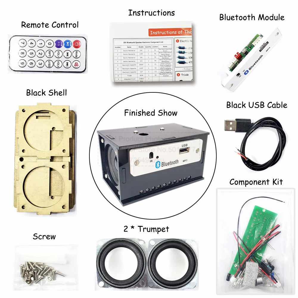 DIY Bluetooth Speaker Kit Electronics DIY Soldering Project Practice Solder Assembly DIY Electronic Kit Component 2*3W Speakers Lootquake LLC