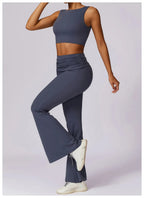Elevate Activewear: Seamless Leggings & Top Set THRIXINE