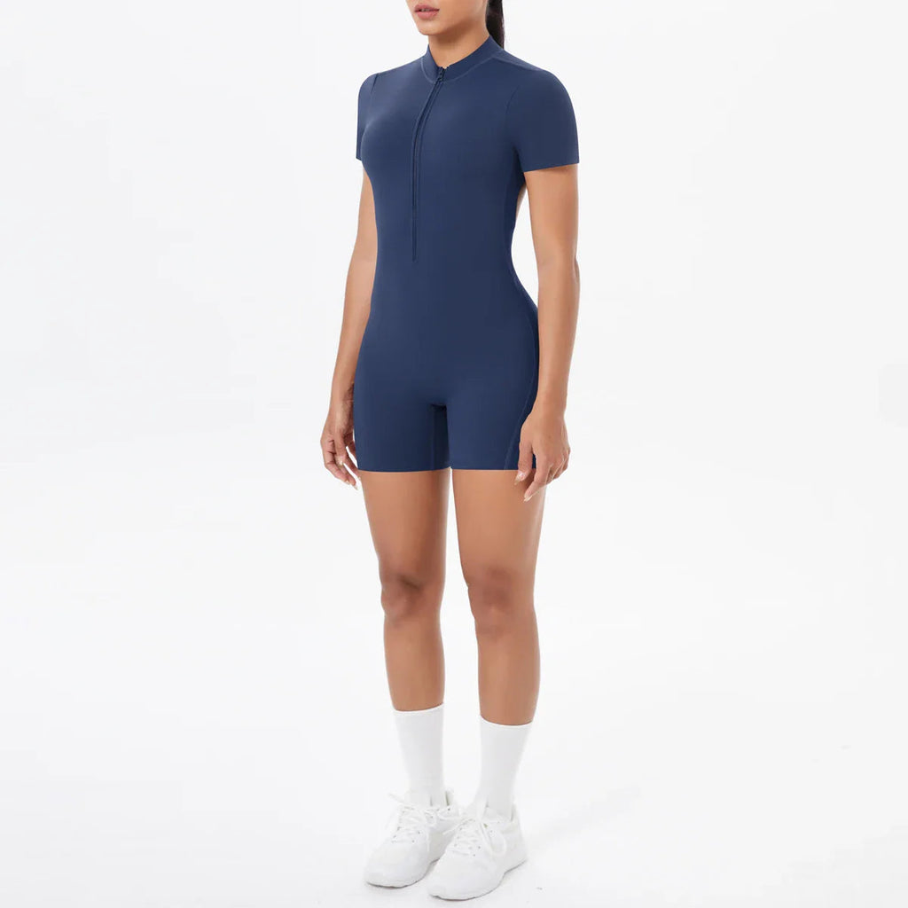 FlexiFit Backless Zip Jumpsuit - Women's Yoga Wear THRIXINE