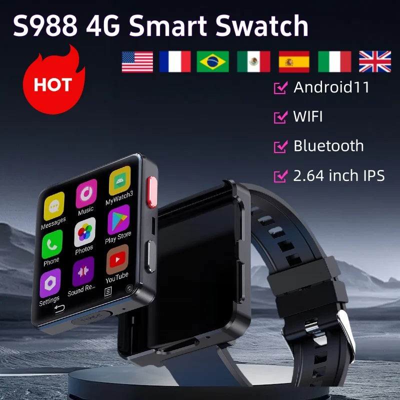 S998 4G Smartwatch 2024 Watches For Me Women With Bluetooth Wifi Android 11 Sim Waterproof Camera Outdoor Smartwatch  For Xiaomi Lootquake LLC