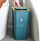 15/10L Bathroom Kitchen Trash Can with Lid Press-type Waste Bins Living Room Toilet Nordic Rectangular Garbage Bin Wastebaskets Lootquake LLC