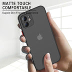 Luxury Shockproof Armor Case For iPhone 11 12 13 14 Pro Max Mini X XR XS Soft Silicone Bumper Clear Hard Cover Shockproof Soft Flat Side Bumper Translucent Hard Back Slim Phone Case Stevvex