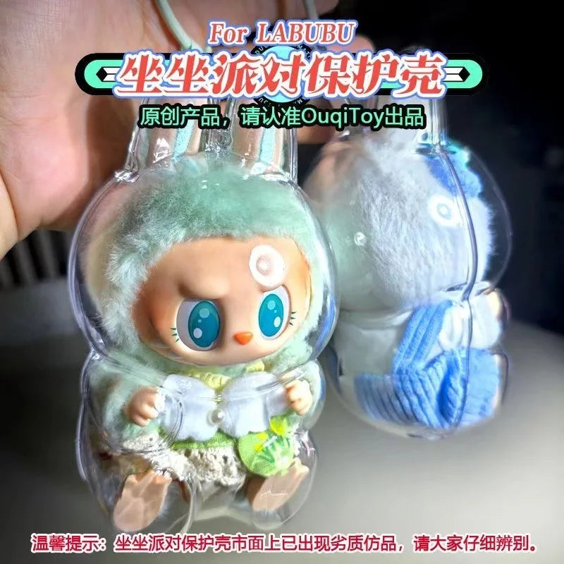 LABUBU V1 V2 transparent protective shell macaron standing protective cover dust cover doll labubu protector case Lootquake LLC