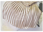 Classic Golden Velvet Pleated Skirt High Waist Retro Style Fashion Office Lady Pleated Long Skirt Winter Velvet Skirt 90cm Long