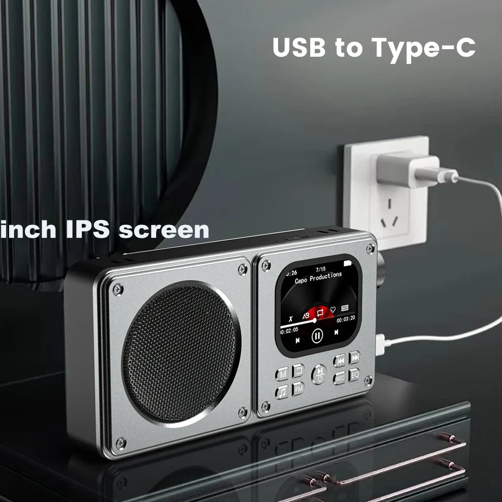 Wireless Bluetooth5.4 Speakers 87.5-108MHz Portable FM Radio Outdoor Radio MP3 Music Player Support Earphone TF Card Video Clock Lootquake LLC
