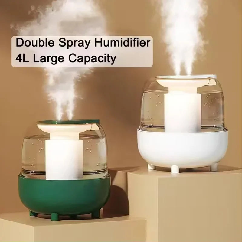 4L Air Humidifier Essential Oil Aroma Diffuser Double Nozzle Coloful LED Light Humidifiers Aromatherapy Diffuser Lootquake LLC