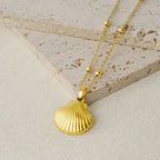 1Pc Temperament Fashion Summer Beach Blue Marine Life Sea Horse Shell Turtle Mini Fish Bead Necklace Classic Clavicle Chain