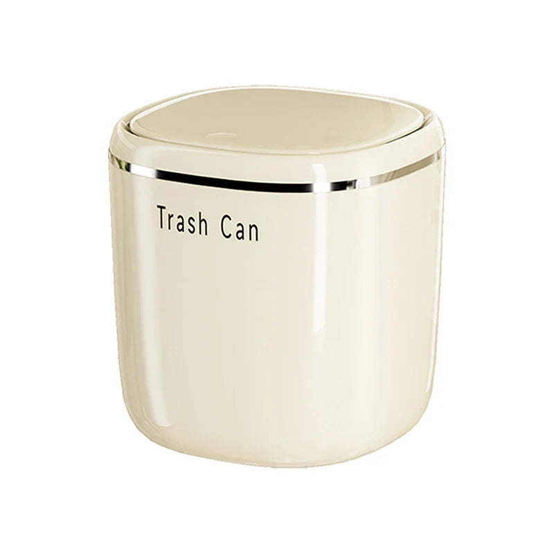 Mini Press Trash Can Desktop Garbage Basket Home Table Plastic Waste Bins Office Supplies Dustbins Sundries Box