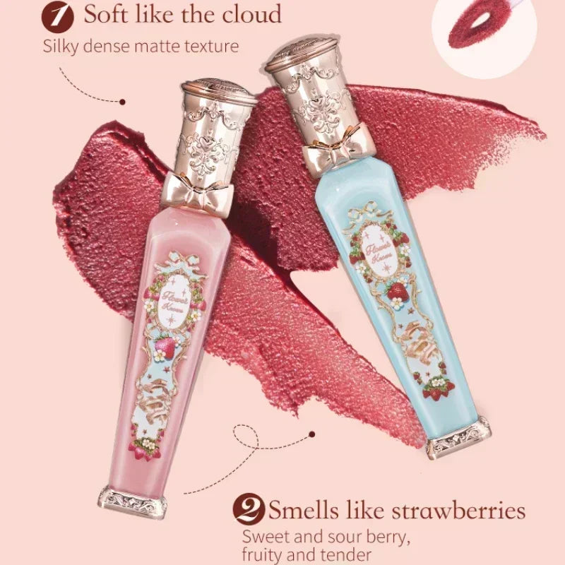 Flower Knows Strawberry Rococo Series Cloud Lip Cream Lip Gloss Long Lasting Velvet Lip Tint Lipstick for Women Cosmetic Lootquake LLC