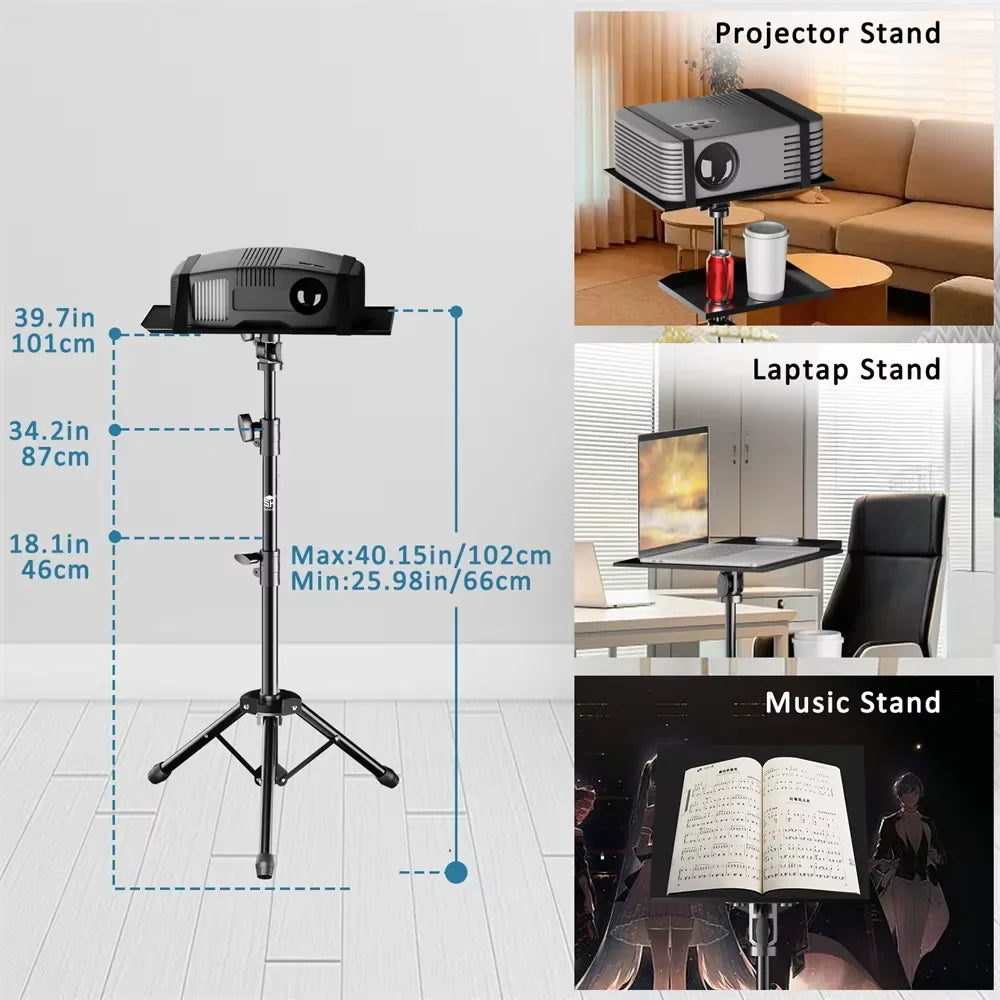 Ceiling/Floor Projector Support Stand Metal Holder Multi-angle Adjustable 360 ° Rotating Projector Bracket Film Video Projector