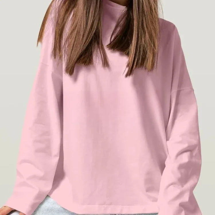 CottonEase 2026: Versatile Loose Long Sleeve Tee THRIXINE