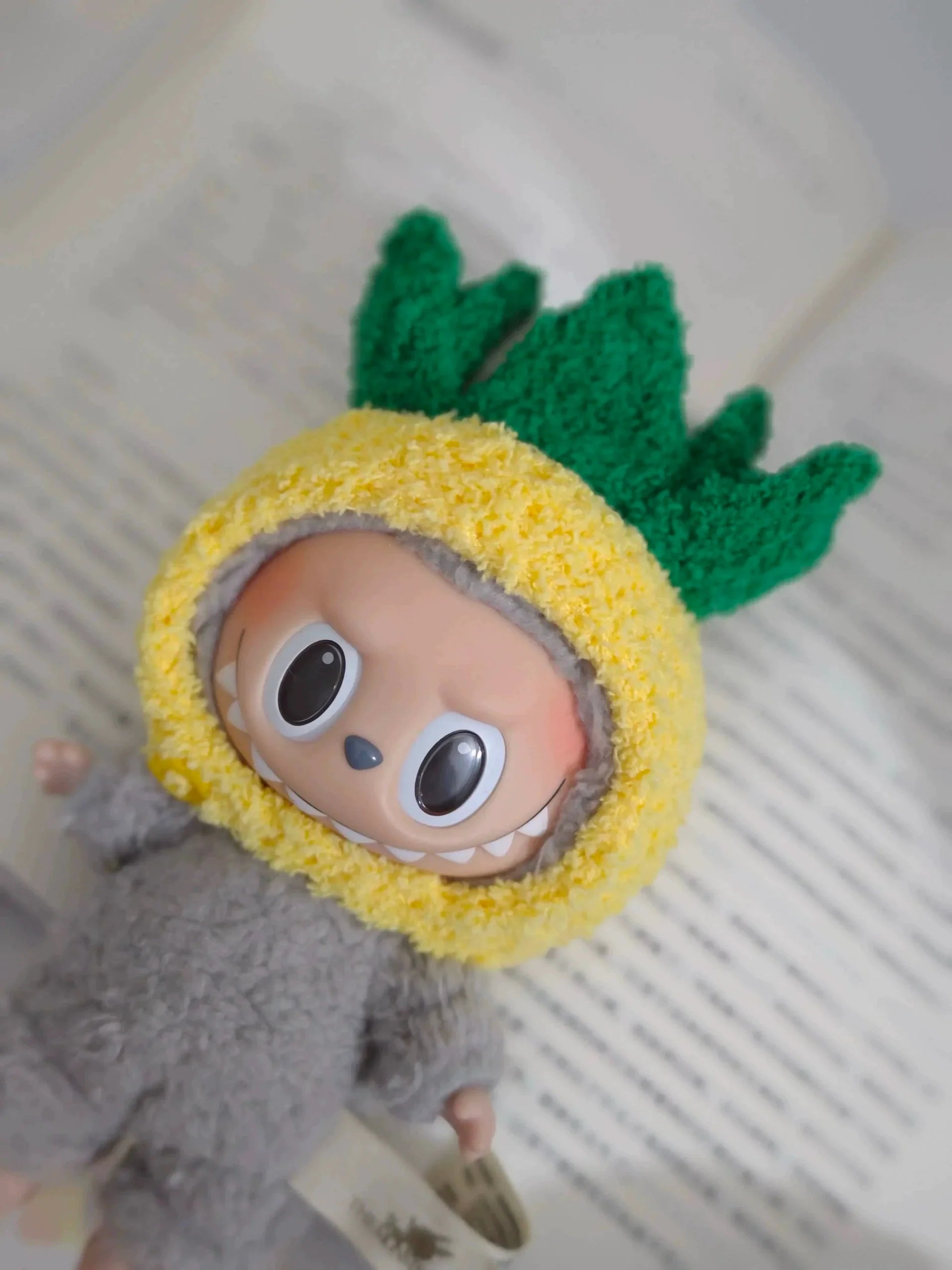 Labubu doll pendant, rubber doll clothes, rabubu v2v1 sitting party head cover hat heartbeat macaron 17cm 15CM Lootquake LLC