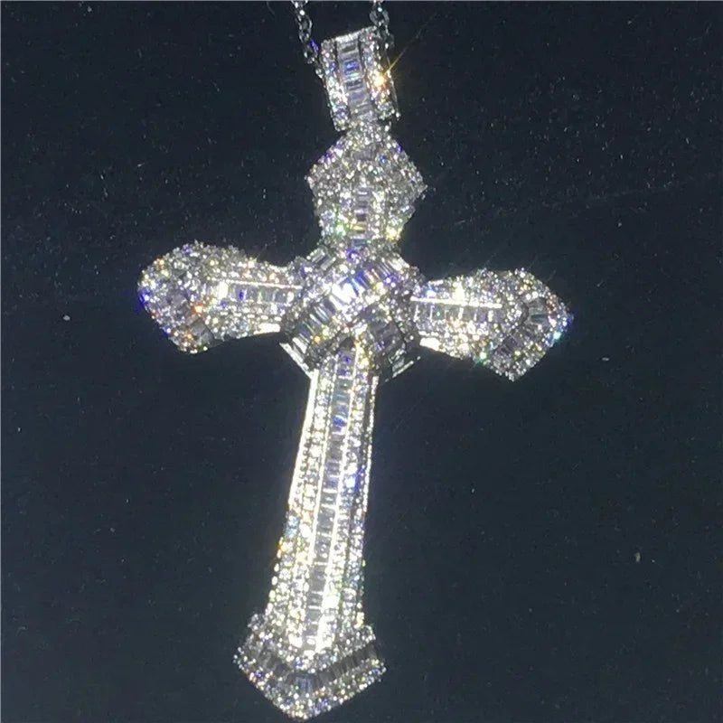 Exquisite Shining Crystal Cross Necklace Pendant Lucky Charming Fashion Jewelry Gift Unisex Lootquake LLC