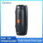 Dushoo Bluetooth Speaker Fm Voice Broadcasting Portable Subwoofer Wireless Speaker Dual Speaker Stereo Outdoor Tfusb Playback Lootquake LLC