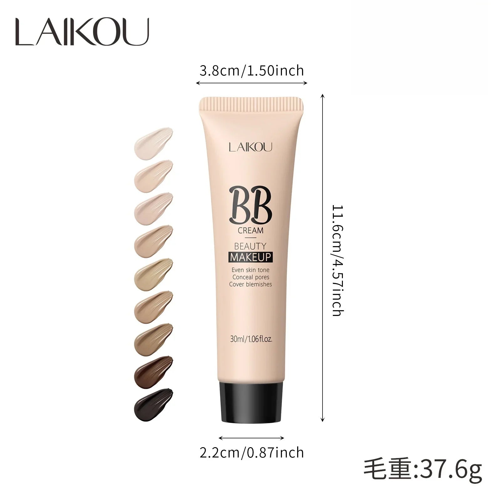 Natural Finish Foundation Cream 30ml Lightweight BB Cover Dark Circles Pores Oil Free Long Lasting Makeup Base Lootquake LLC