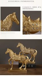 Resin Horse Sculpture, Animal Statue, European Style, Souvenir Gift, Living Room, Office, Study, Desktop Decoration, Gifts