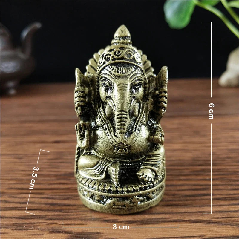 Ganesha Buddha Statue Elephant God Sculpture Ganesh Figurine Man-made Jade Stone Garden Home Decoration Accessories Statues Lootquake LLC