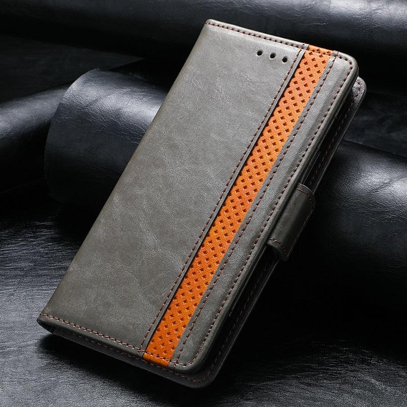 Luxury Leather Case For iPhone 13 11 12 14 Pro Max Mini Wallet Pocket Flip Case Cover Vintage Luxury Genuine Leather Fashion Business Classic Flip Case For Men Stevvex