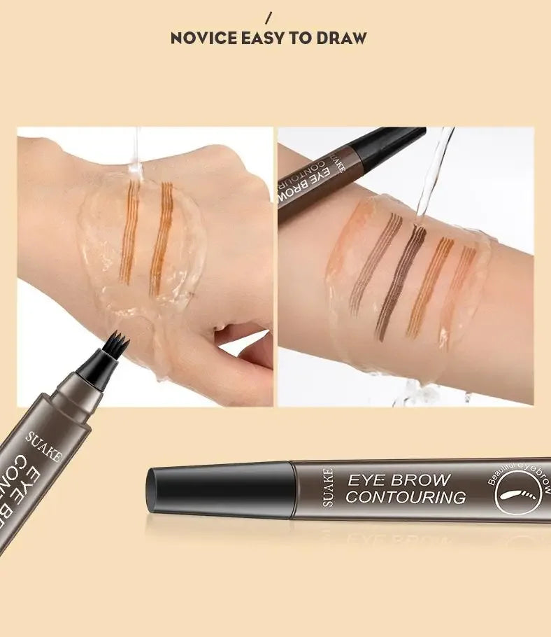 4 Fork Eyebrow Pencil Natural Waterproof Anti-sweat Lasting Liquid Does Not Faint Dye Extremely Fine Eyebrow Pencil Makeup Tool Lootquake LLC