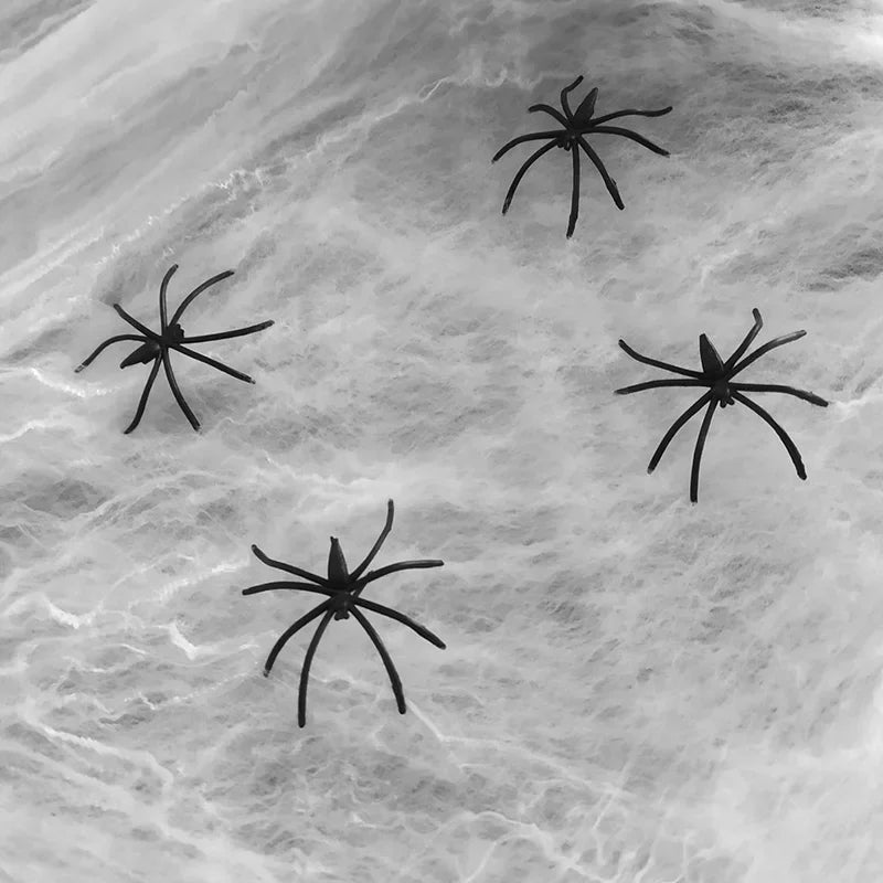 Halloween Decorations Artificial Spider Web Stretchy Cobweb Scary Party Halloween Decoration for Bar Haunted House Scene Props Lootquake LLC