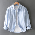 Korean Style Long Sleeve Striped Shirts for Man Spring Summer New Male Tops Lapel Pure Cotton Casual Shirts Elegant Mens Shirts Lootquake LLC