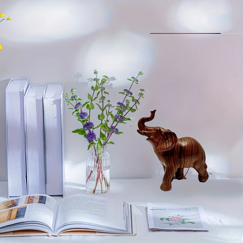 1pc Wildlife Collection Elephant Sculpture Statue - Resin Decor For Home Decoration And Desktop Decoration,Cute Ornament, Lootquake LLC