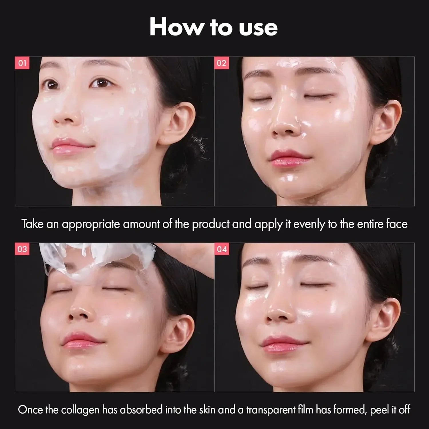Real Collagen Fit, Collagen Wrapping Mask, Collagen 670,000ppm, Peel Off Facial Mask for elasticity, Hydrating, Glow, Glass Skin Lootquake LLC