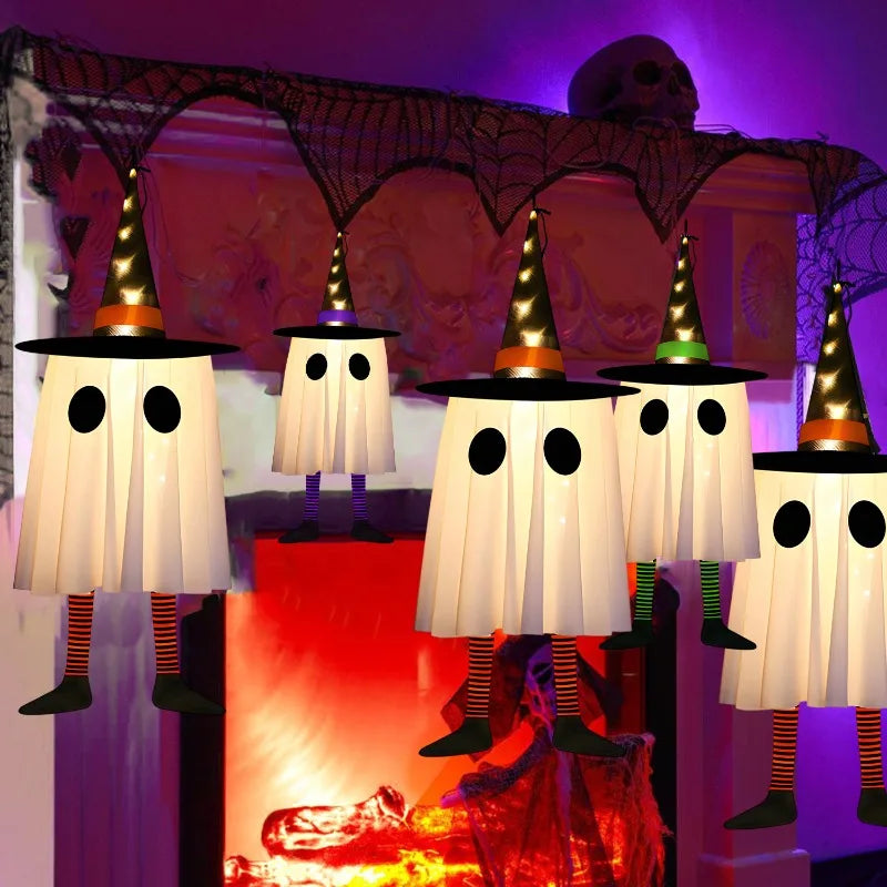 Halloween Hanging Witch Lamp Wizard Hat Night Light Ghost Festival Decor Scary Outdoor Indoor Horror Halloween Party Decoration Lootquake LLC