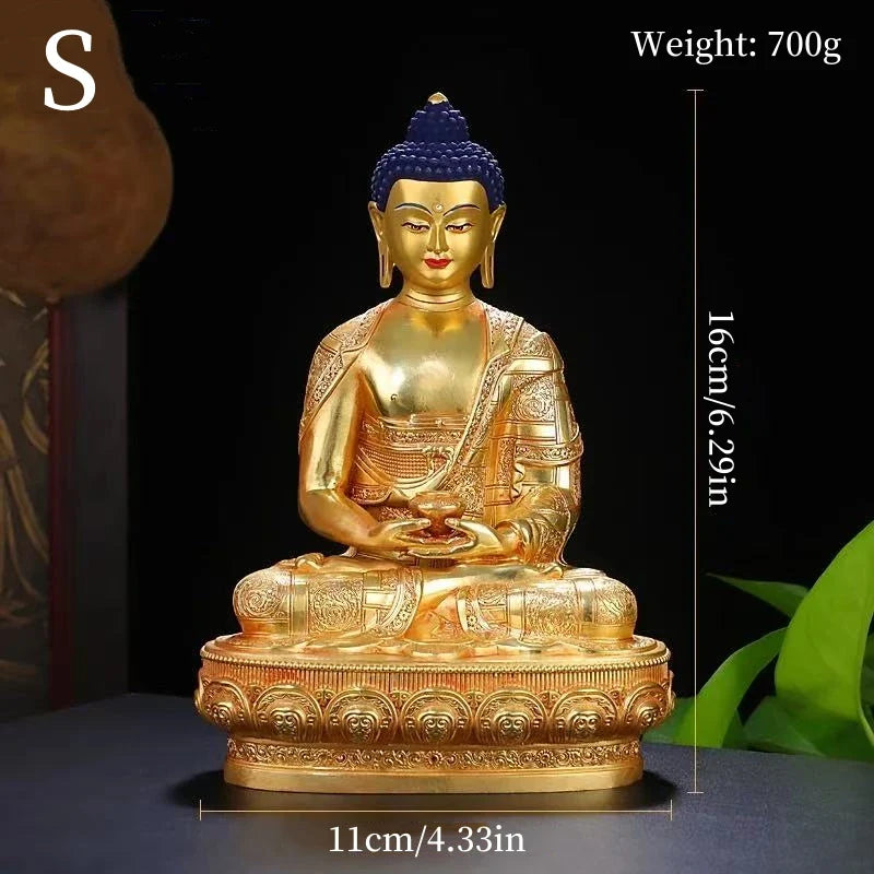 Amitabha Buddha Statue Buddhist Item,Backlight Brass Exquisite Nepal Tantric Altars Home Decorative Amitabha Buddha Figurine Lootquake LLC