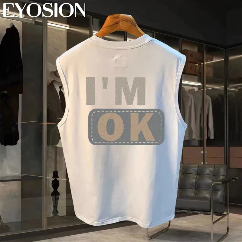 Men's Tank 2024 Summer Casual Fashion Sleeveless Cotton Top T-shirt Hip Hop Casual Letter Printed Round Neck Versatile Top 4XL Lootquake LLC