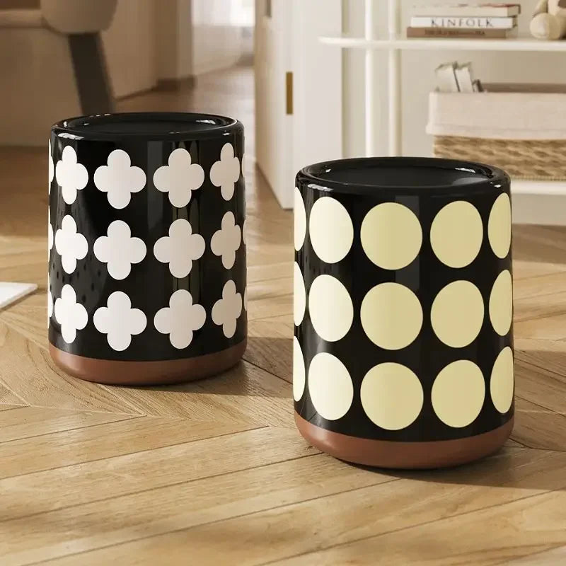Trash Can Double Layer Large Trash Bin Living Room Modern Wastebasket Bedroom Kitchen Litter Bins Retro Garbage Bin Cleaning Lootquake LLC