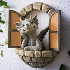Dragonshaped Resin Giant Lawn Sculpture Gothic Fantasy Dragon Creative Statue Art Garden Courtyard Lawn Statue Garden Decoration