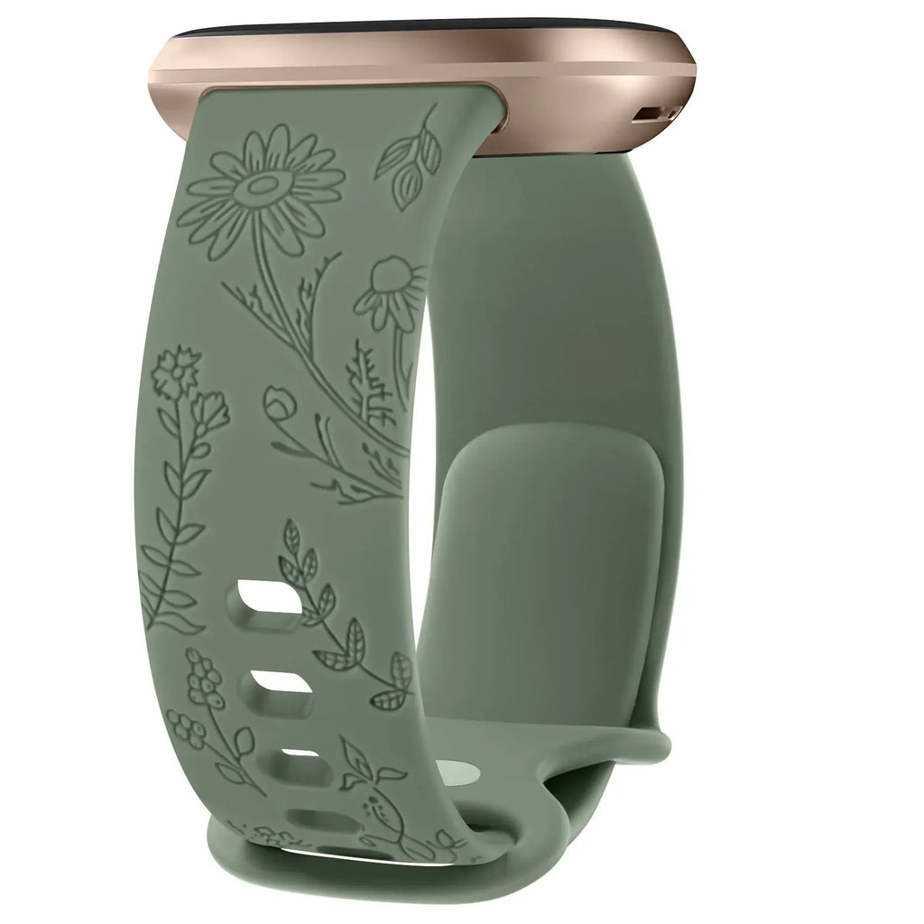 Fitbit Versa & Sense Silicone Band - Durable Floral Design - SJB-DIAMOND ELITES