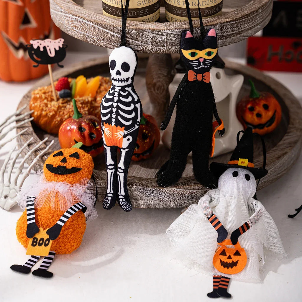 Halloween Hanging Decor - Spooky Black Cat Pumpkin Ghost Skull Ornament for Home Party Lootquake LLC