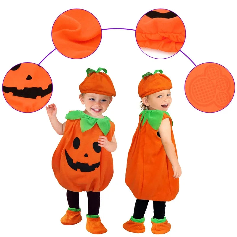 Kids Cosplay Costumes Children Halloween Pumpkin Costume with Hat Cosplay for Baby Girl Boy Stage Party Clothing Lootquake LLC