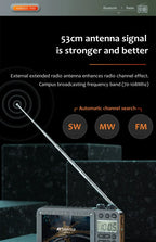 SANSUI Wireless Bluetooth Speakers Home Full-band Radio LED HD Video Player Portable MP4 Walkman Built-in Rechargeable Battery Lootquake LLC