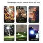 Portable Solar Powered LED Rechargeable Camping Light Hook Tent Light Multifunctional Outdoor Emergency Lighting Spotlight
