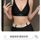 MOYISU Lingerie Women's Summer Traceless Small Bra Pull Together No Underwire Jelly Bar Soft Support Tuck Back Bra Cover