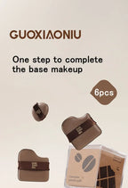 GUOXIAONIU 6PCS Makeup Blender Puffs Loose Powder Foundation BB Cream Cosmetics Applicator Sponge Dry Wet Use Tool