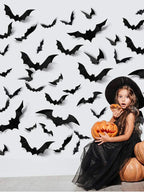 Halloween Decoration 3D Black PVC Bat Halloween Party DIY Decor Wall Sticker Bar Room Halloween Party Scary Decos Props Lootquake LLC