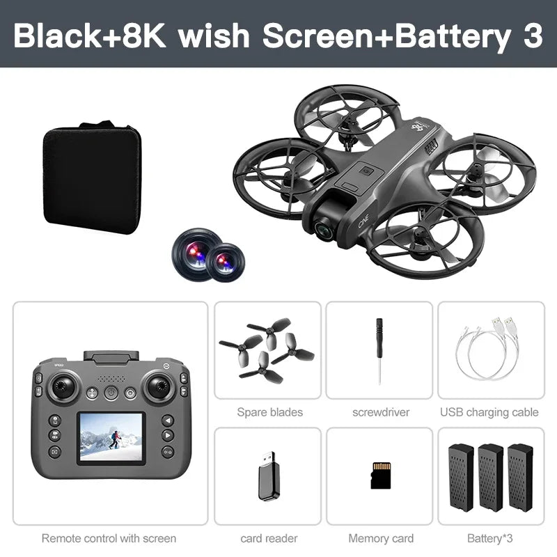 Lenovo Drone With screen RC 8K Professional HD Aerial Photography GPS Laser obstacle avoidance Three-axis gimbal Aircraft