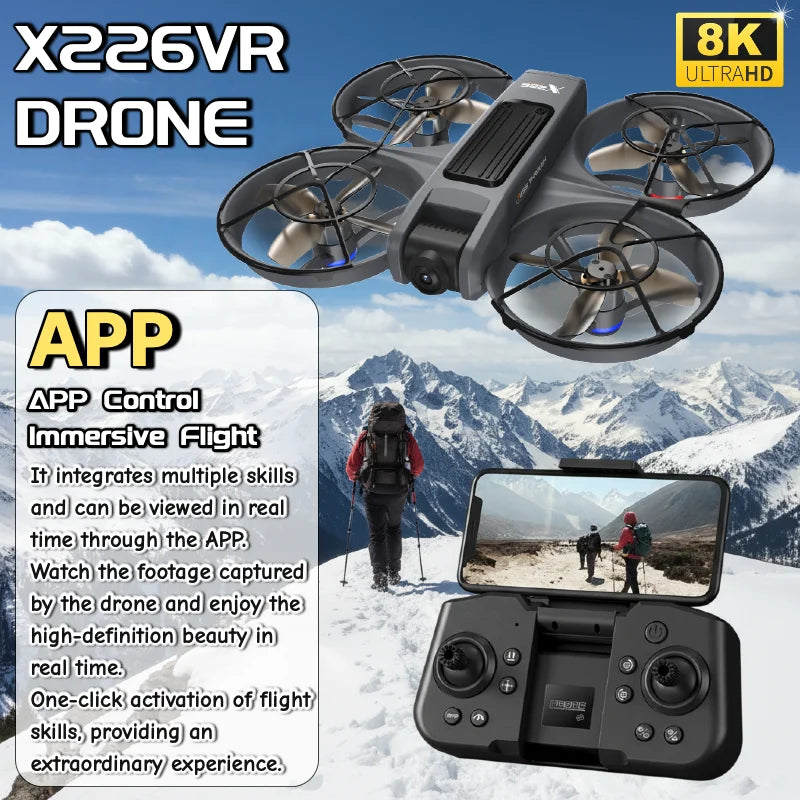 NEW for Genuine X226VR/X226 Mini Drones 8K Professional Remote Control Helicopter Plane RC Dron with Screen Quadcopter Toys Gift