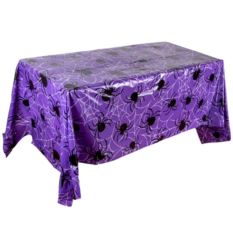 Halloween Decoration Tablecloth Pumpkin Spider Web Plastic Folding Setsholidayparty Hometableclothsuppliesbackdroparrangement Lootquake LLC