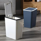 Trash Bin With Lid Rubbish Dustbin Recycling Bin With Press Top Slim Modern 13L For ome Kitchen Bathroom Bedroom Living Room Lootquake LLC