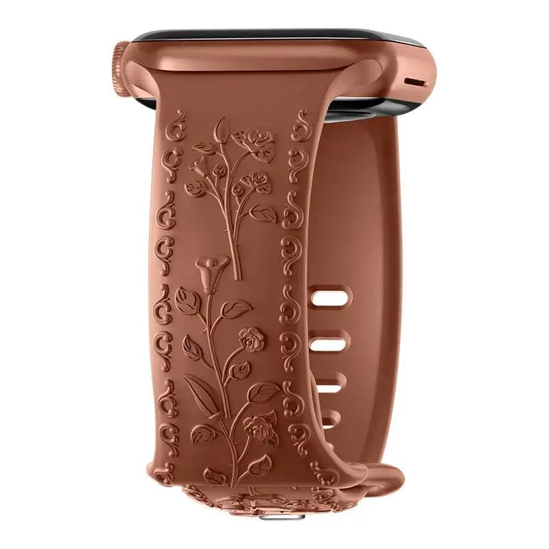 Apple Watch Silicone Band - Floral Engraved - Stylish Design - SJB-DIAMOND ELITES