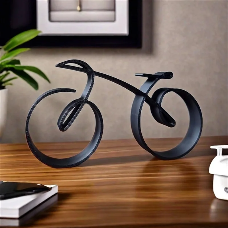 RALCA-Simple Bicycle Sculpture Indoor Desktop Decor Frame Home Decor Side Table Statue Bicyclist Gift Art Wall Decor