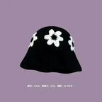 Handmade Knitted Bucket Hat - Cotton Boho Print - All-Season Stretchy Fit